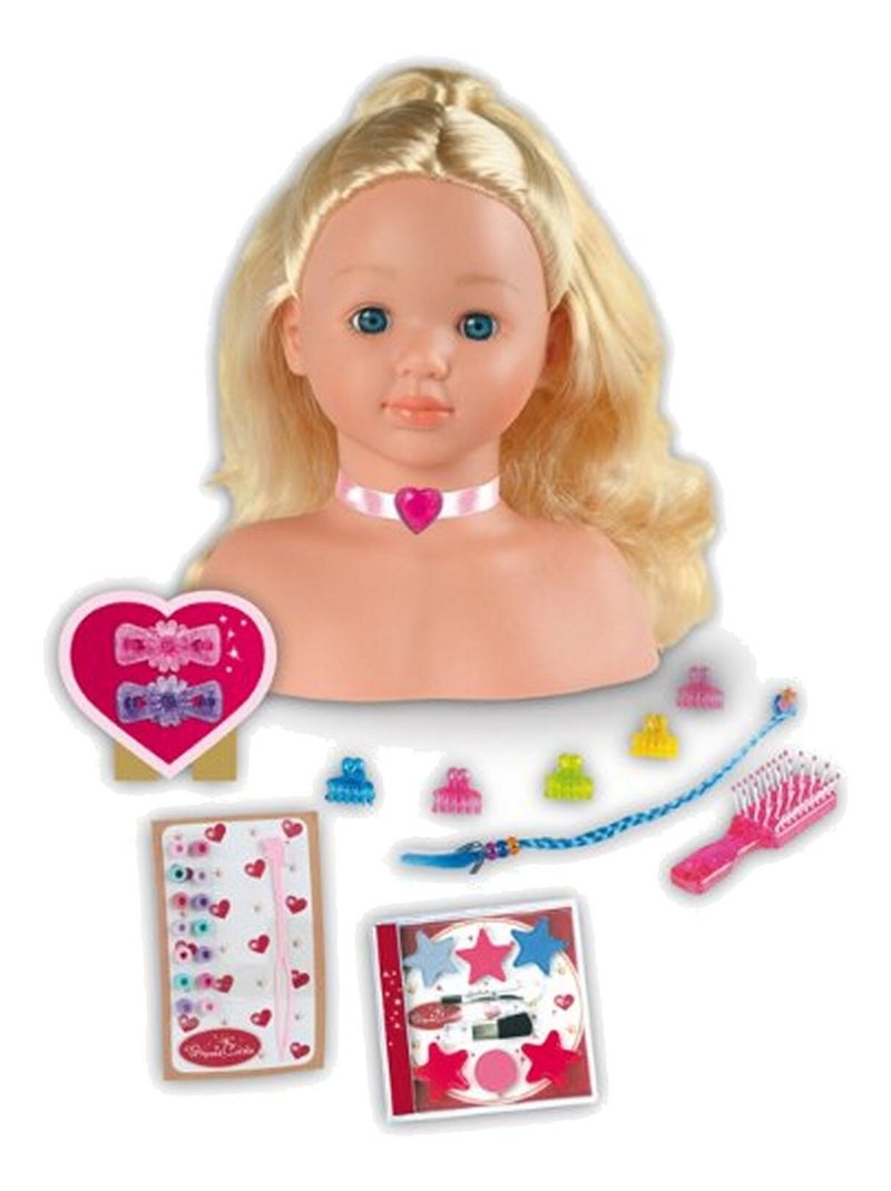 Tête à coiffer et à maquiller 25 cm Princess Coralie - Jeu d'imitation Multicolore - Kiabi