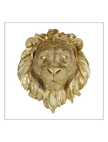 Tête de lion résine doré