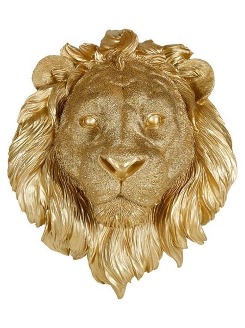 Tête de lion résine doré - Kiabi