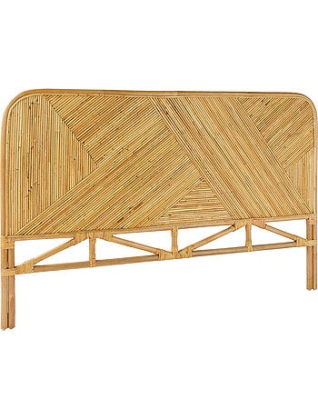 Tête de lit 160cm en rotin motifs géométriques TANAE