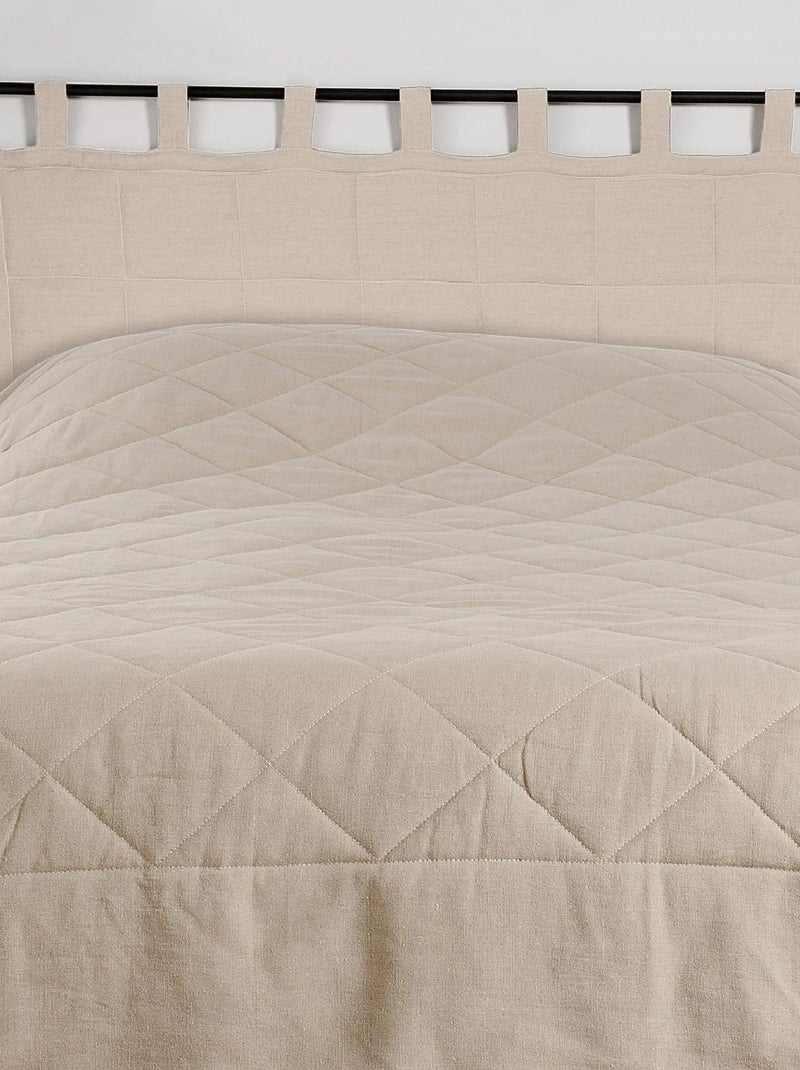 Tête de lit à pattes en 100% lin Beige foncé - Kiabi