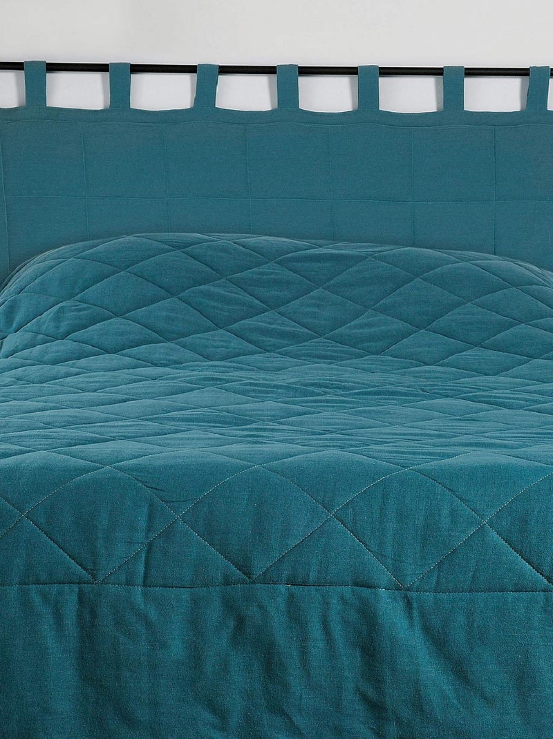 Tête de lit à pattes en 100% lin Bleu foncé - Kiabi