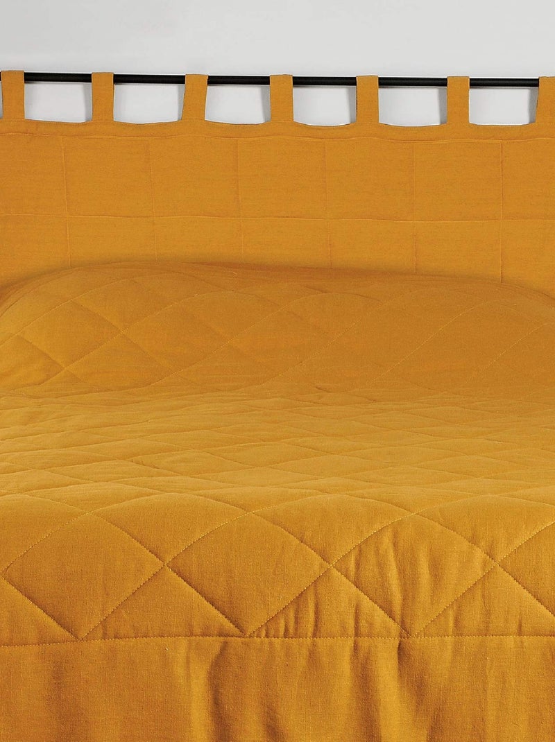 Tête de lit à pattes en 100% lin Cuivre - Kiabi