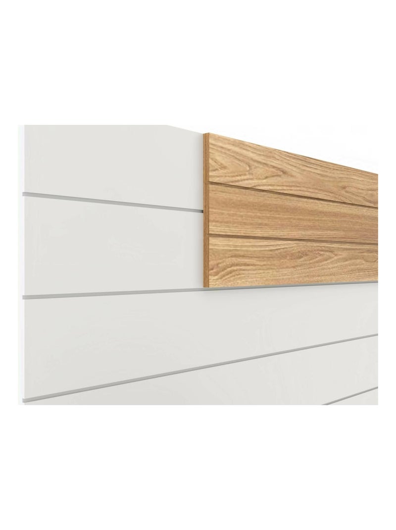 Tête de lit avec chevets Freeda - AKITEN RETAIL Blanc Marron - Kiabi