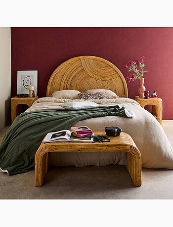 Tête de lit bohème rotin naturel baya