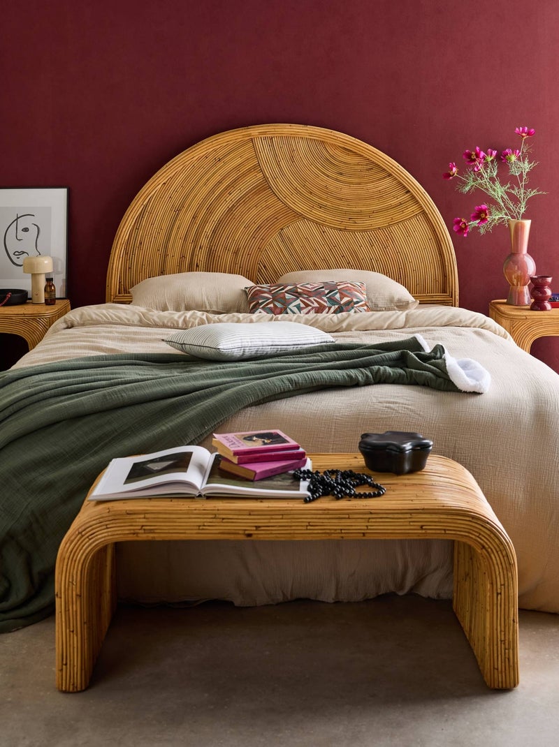 Tête de lit bohème rotin naturel Baya Bois naturel - Kiabi