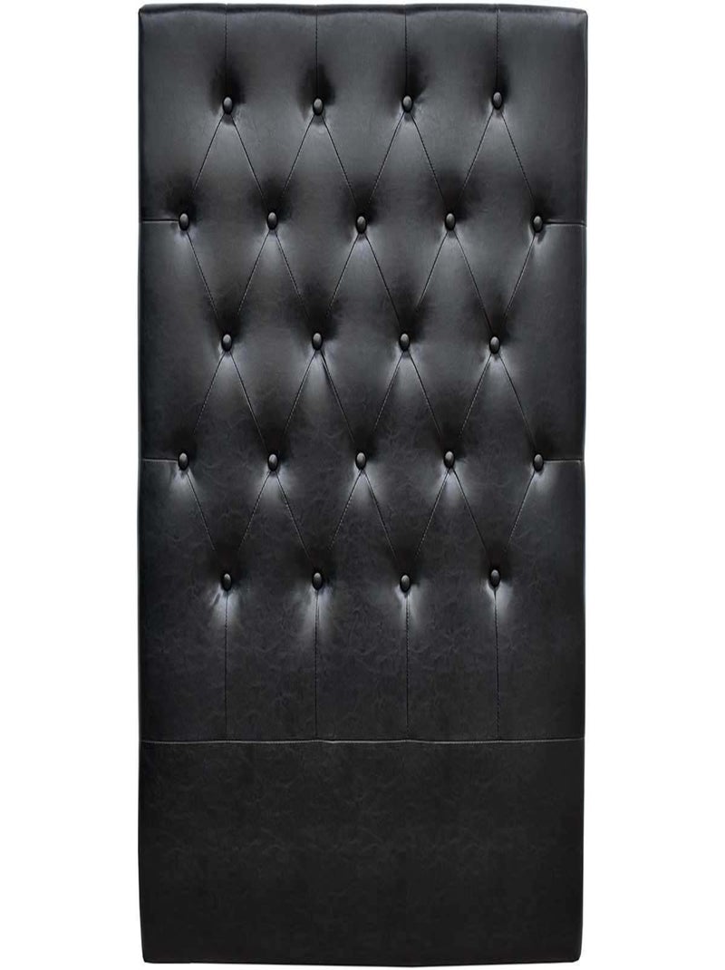 Tête de lit capitonnée "Déco" - 99 cm - Noir - En PVC Noir Noir - Kiabi