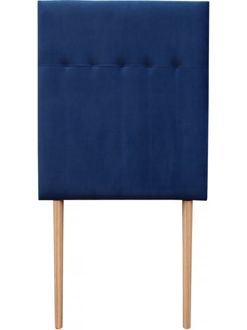 Tête de lit capitonnée en Velours "Lya" - 90 x 100 cm - Bleu foncé - Kiabi