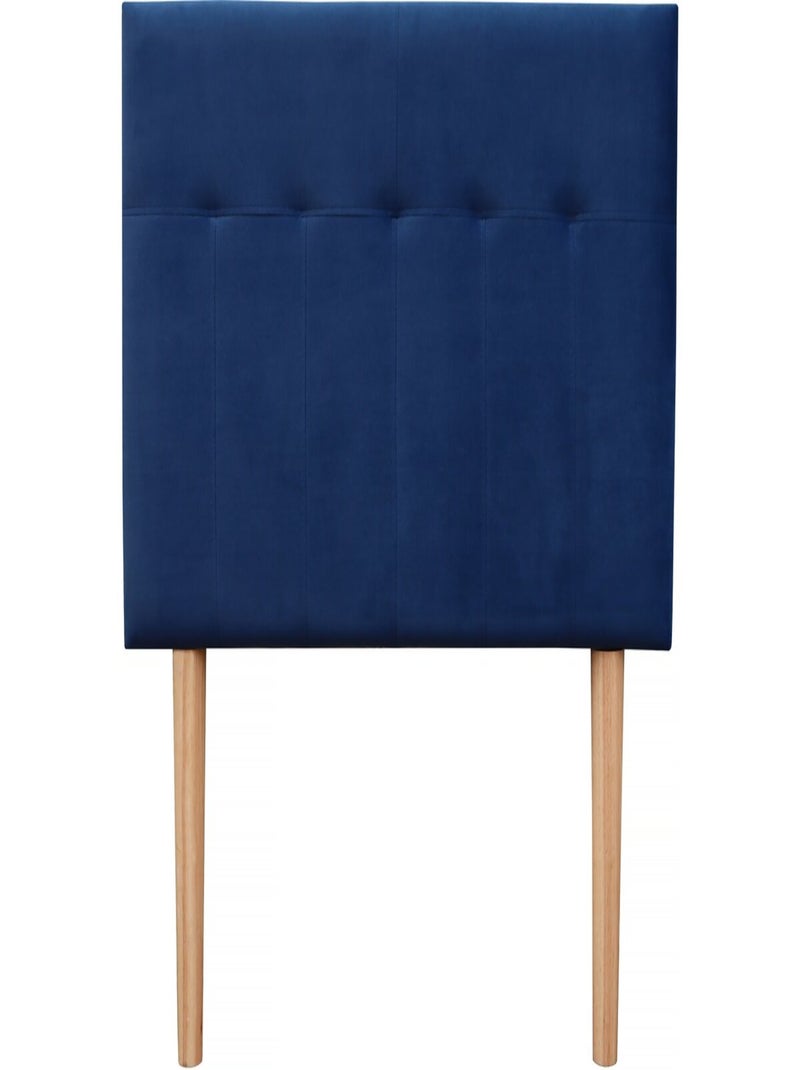 Tête de lit capitonnée en Velours "Lya" - 90 x 100 cm - Bleu foncé Bleu foncé - Kiabi