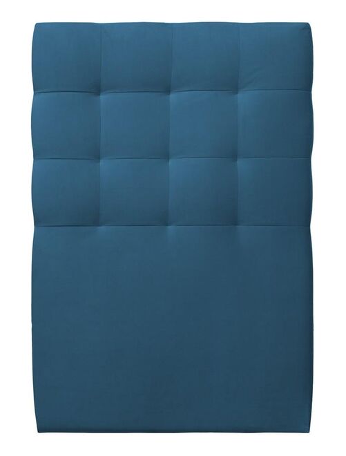 Tete de lit Capitonnee Velours Bleu L 90 cm - Ep 10 cm rembourre - Kiabi