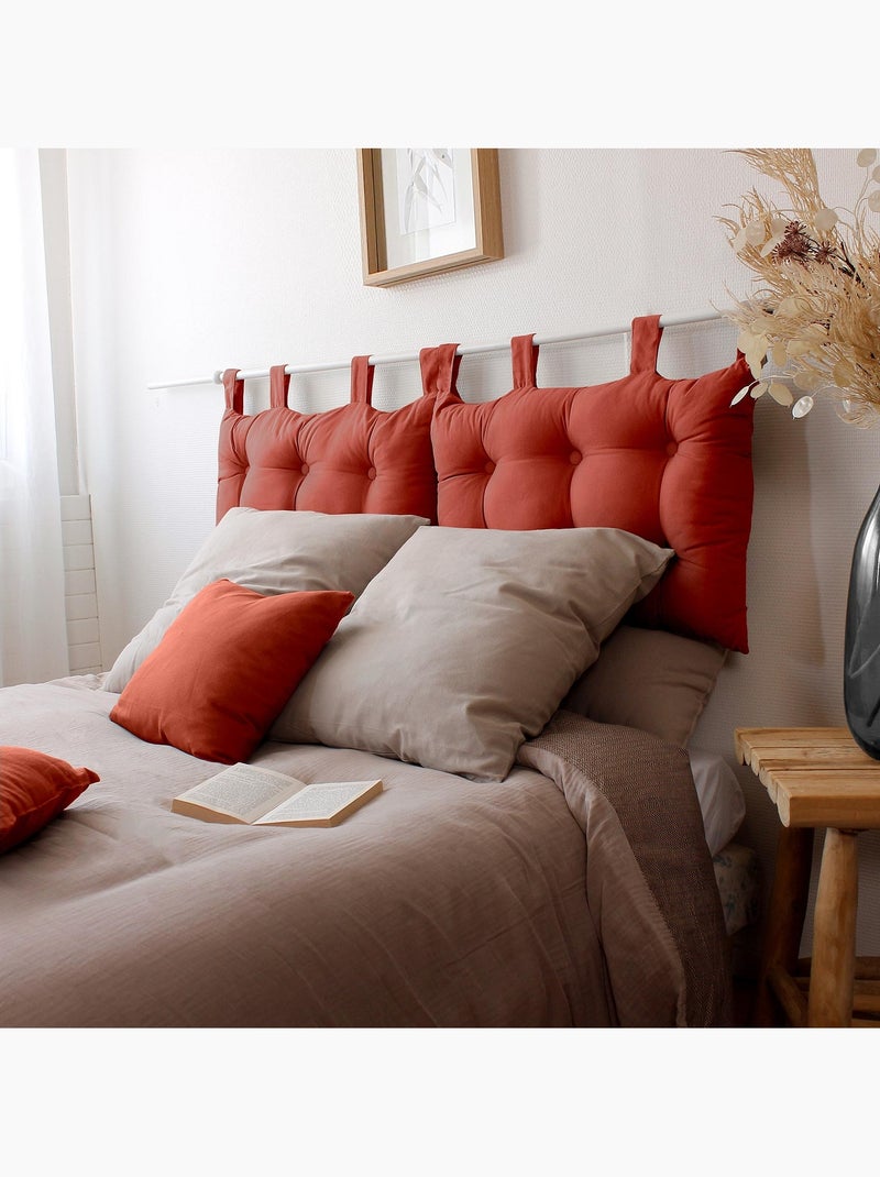 Tête de lit coussin en coton Brique - Kiabi