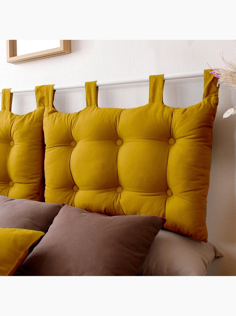 Tête de lit coussin en coton Jaune moutarde - Kiabi