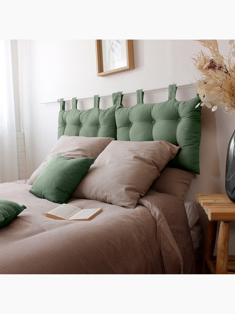 Tête de lit coussin en coton Vert - Kiabi