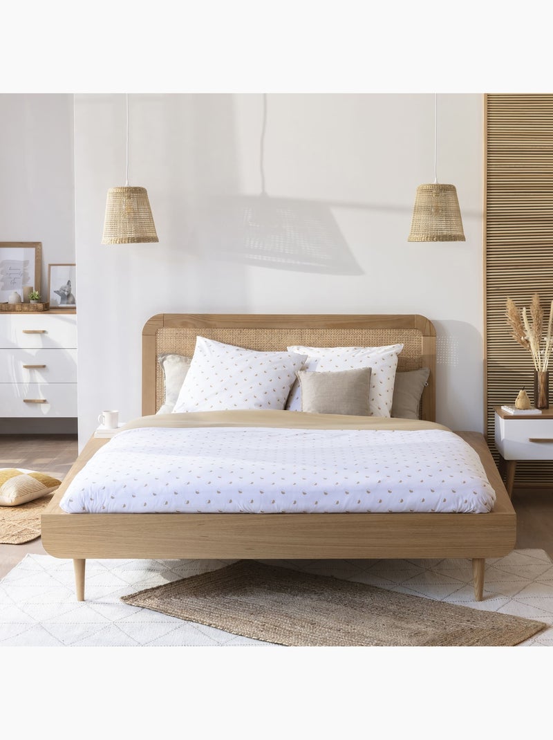 Tête de lit en cannage et bois - smoothcloud - terre de nuit edition Marron clair - Kiabi