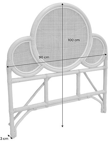 Tête de lit exotique rotin chambre enfant 90 x 100 cm Lior
