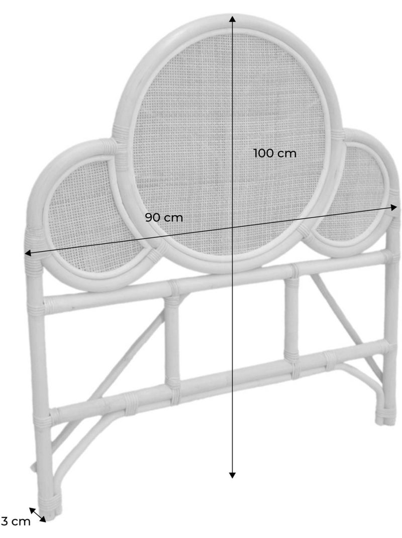 Tête de lit exotique rotin chambre enfant 90 x 100 cm Lior Marron - Kiabi