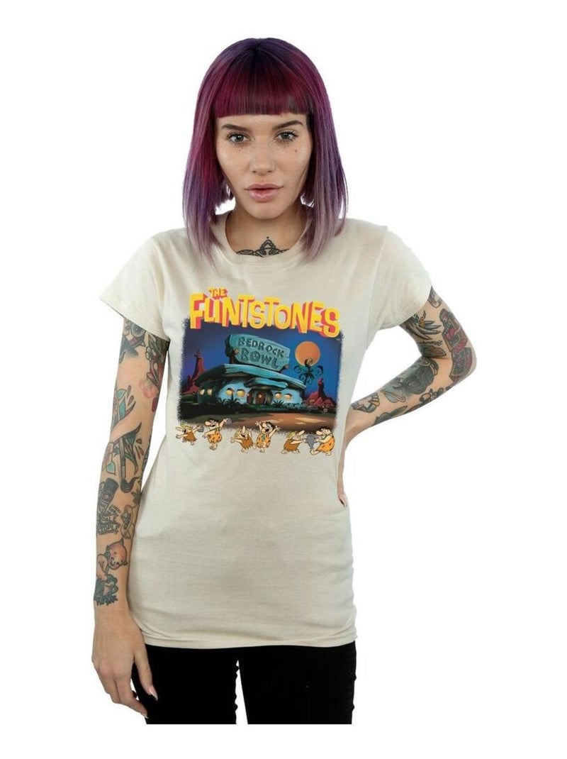 The Flintstones - T-shirt CHAMPIONS OF BEDROCK BOWL Beige sable - Kiabi