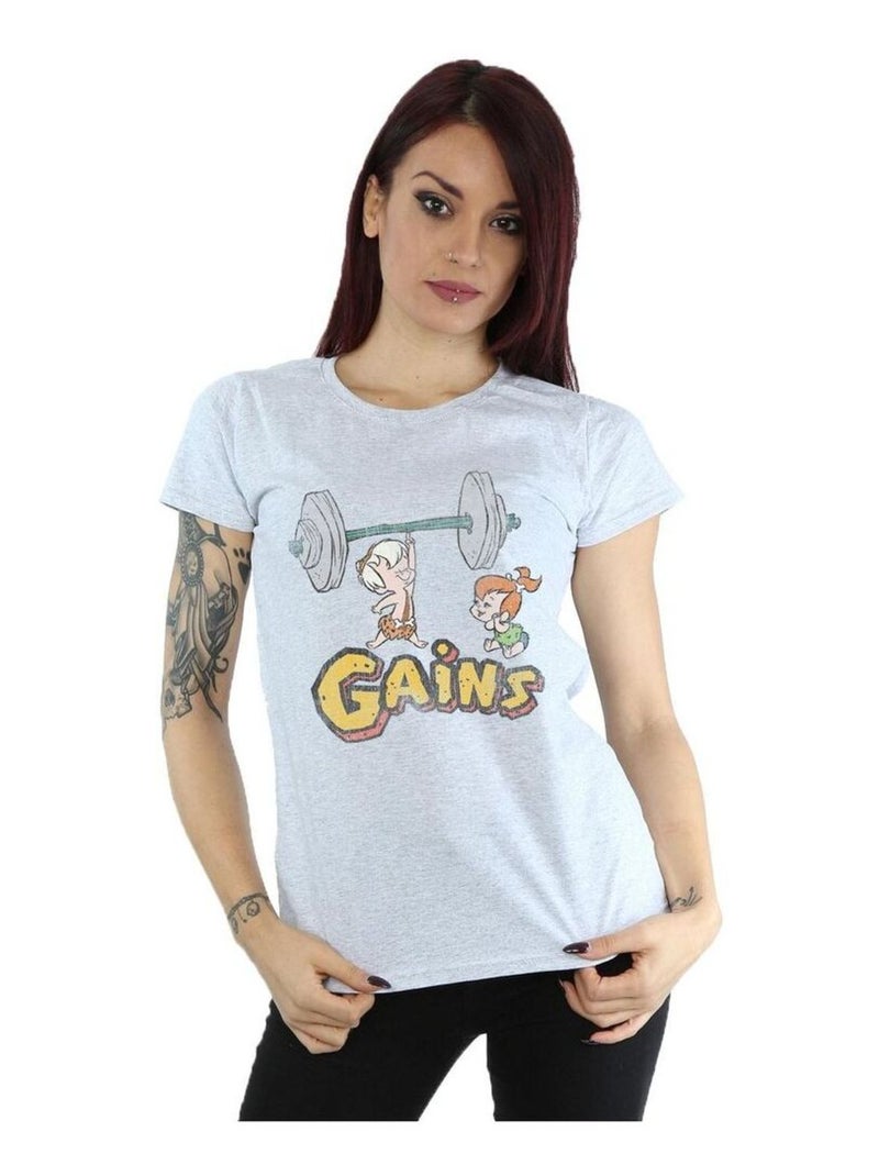 The Flintstones - T-shirt GAINS Gris chiné - Kiabi