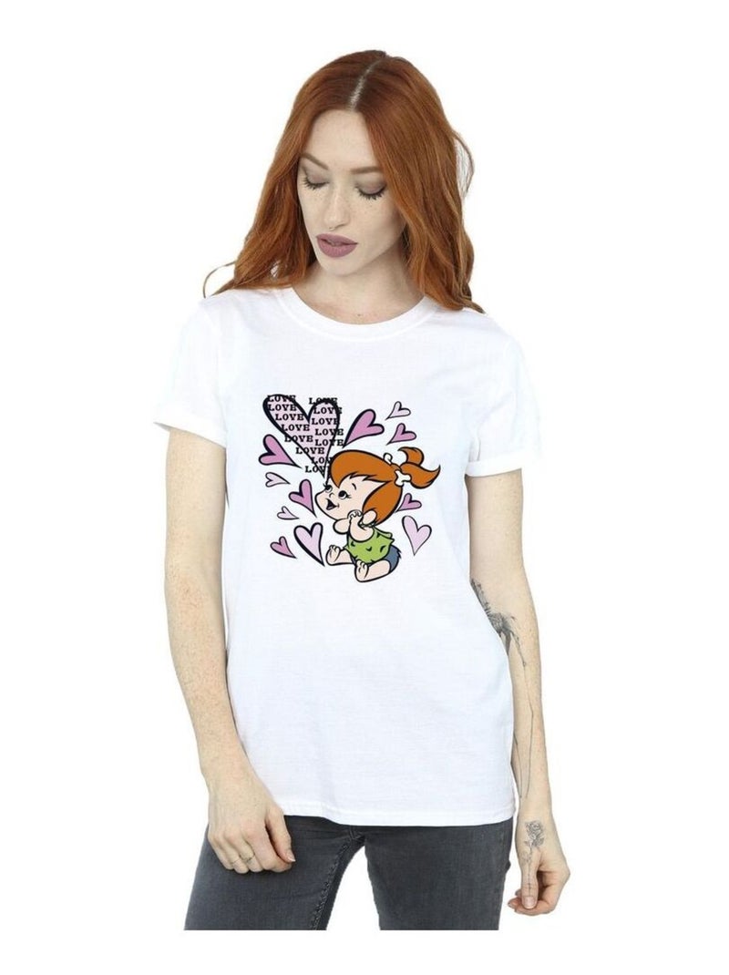 The Flintstones - T-shirt LOVE LOVE LOVE Blanc - Kiabi