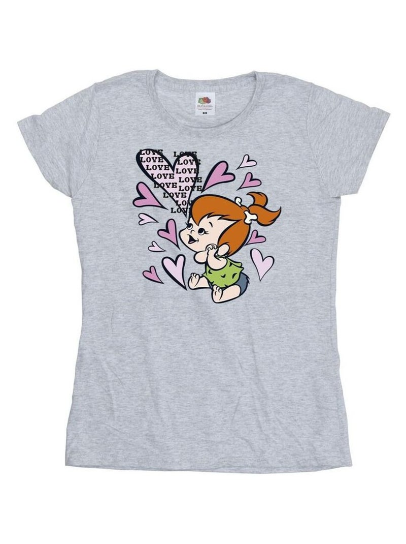 The Flintstones - T-shirt LOVE LOVE LOVE Gris chiné - Kiabi