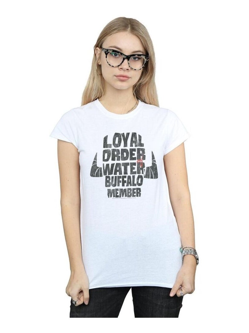 The Flintstones - T-shirt LOYAL ORDER WATER BUFFALO MEMBER Blanc - Kiabi