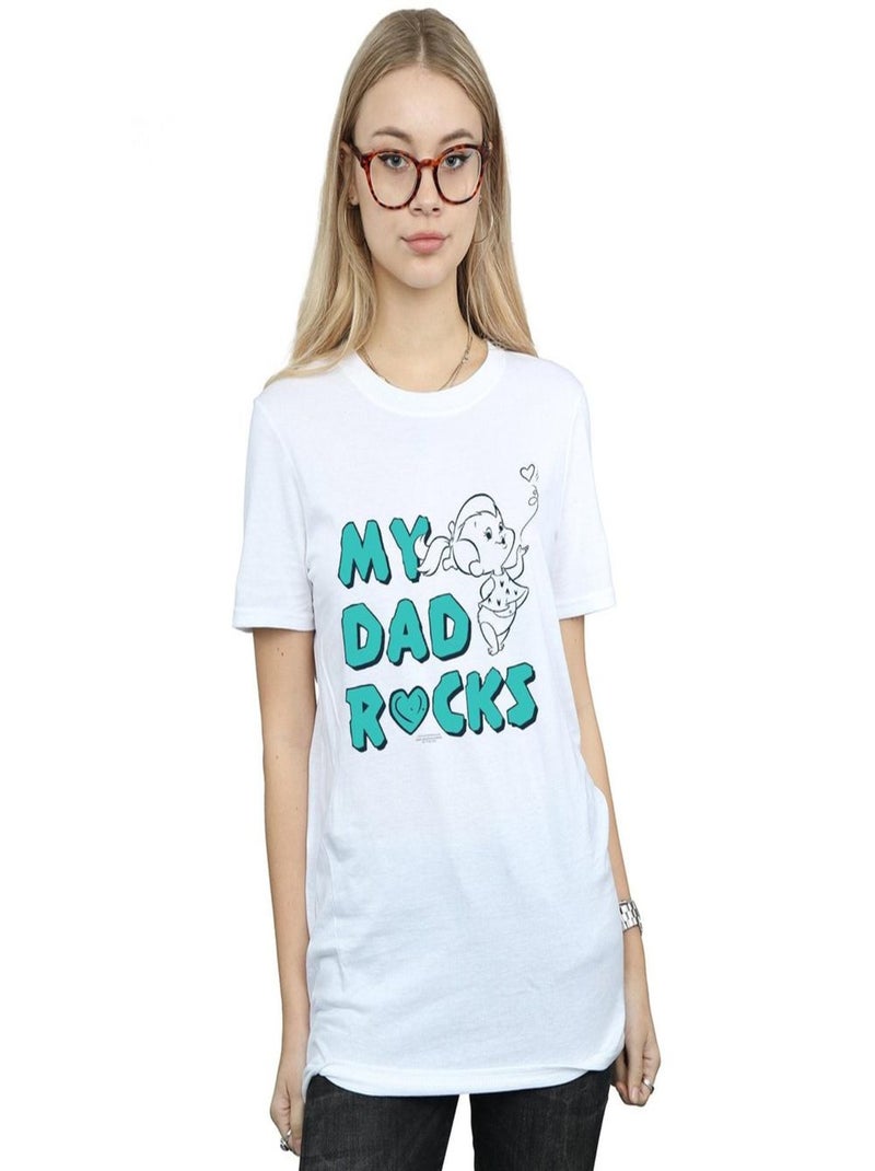 The Flintstones - T-shirt MY DAD ROCKS Blanc - Kiabi