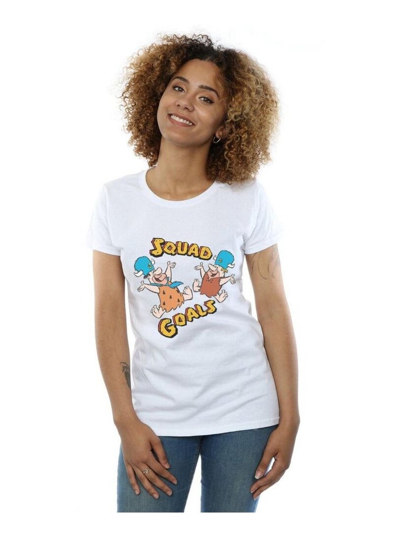 The Flintstones - T-shirt SQUAD GOALS Blanc - Kiabi