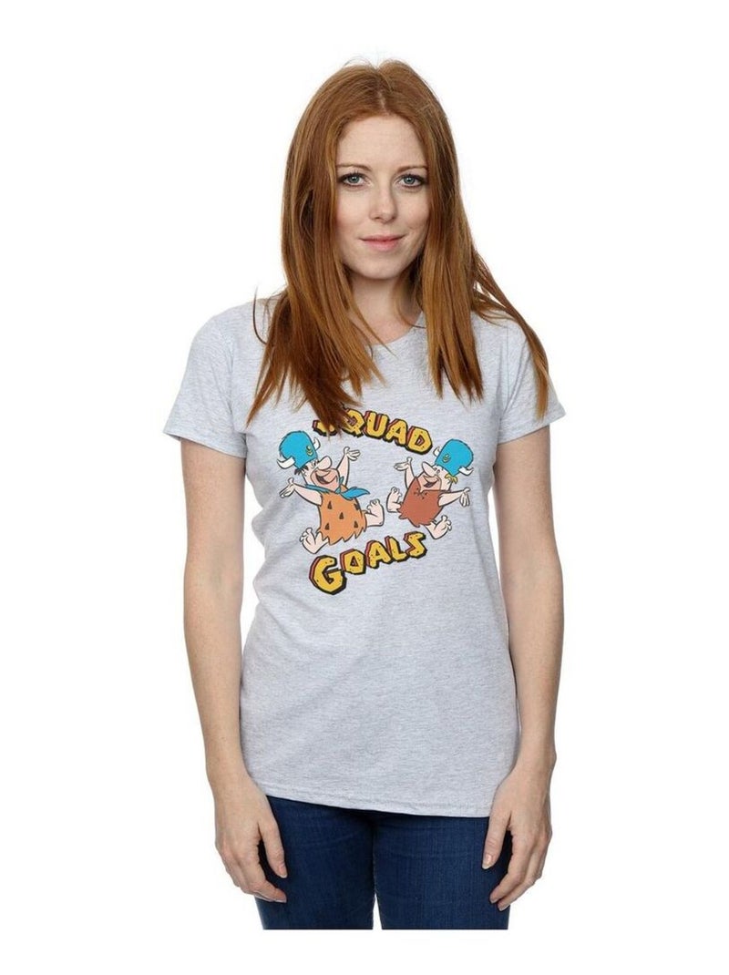 The Flintstones - T-shirt SQUAD GOALS Gris chiné - Kiabi