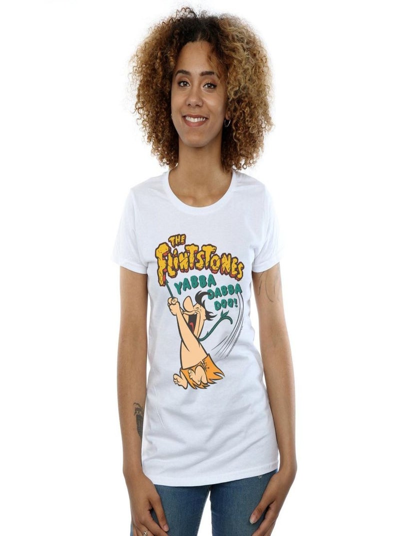 The Flintstones - T-shirt YABBA DABBA DOO Blanc - Kiabi