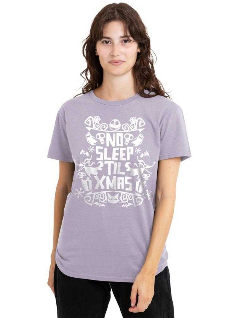 The L'Étrange Noël de monsieur Jack - T-shirt NO SLEEP TILL XMAS Lavande - Kiabi