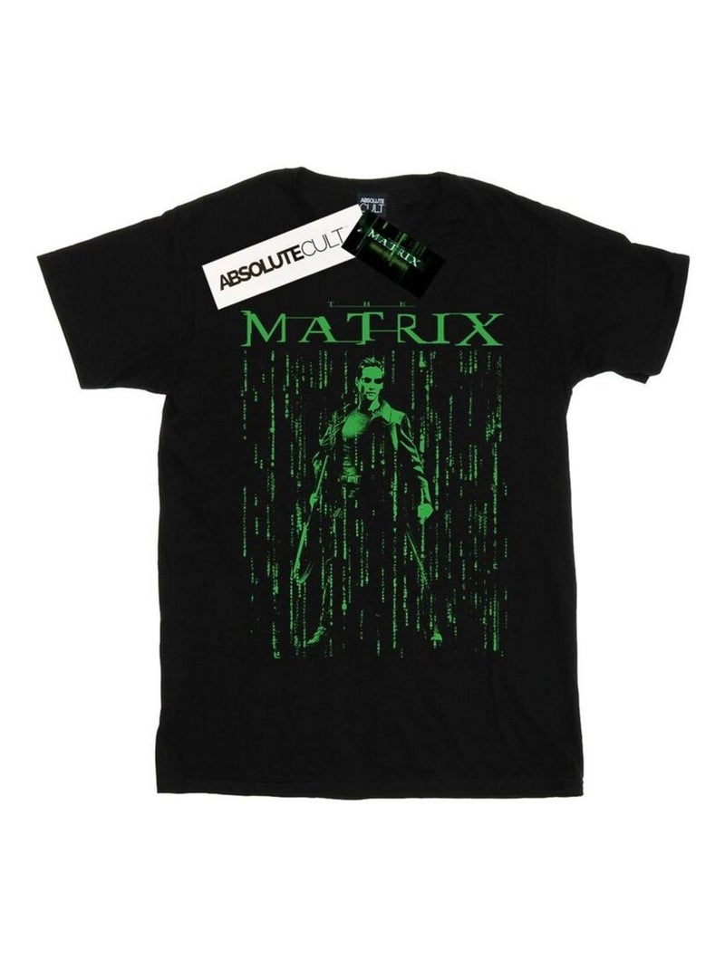 The Matrix - T-shirt motif Neo motif/style Néon Noir - Kiabi