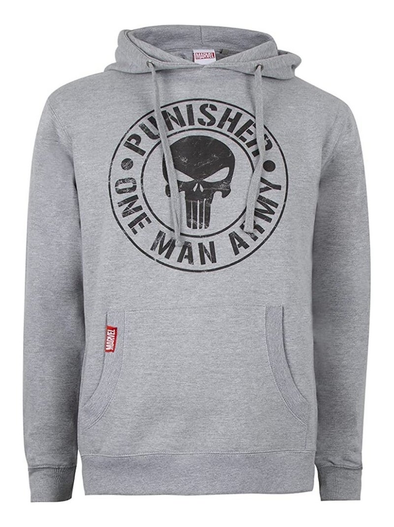 The Punisher - Sweat à capuche ONE MAN ARMY Gris Noir Noir - Kiabi