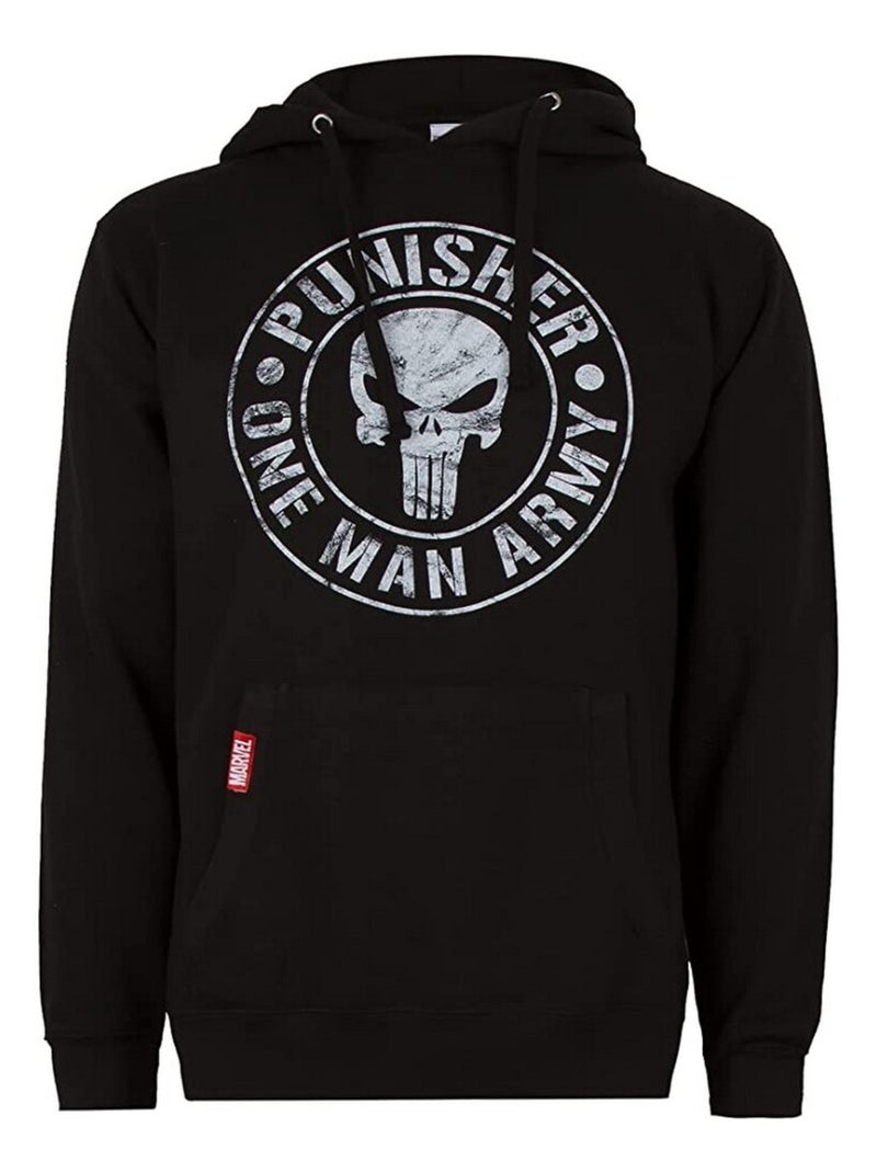 The Punisher - Sweat à capuche ONE MAN ARMY Noir Blanc - Kiabi