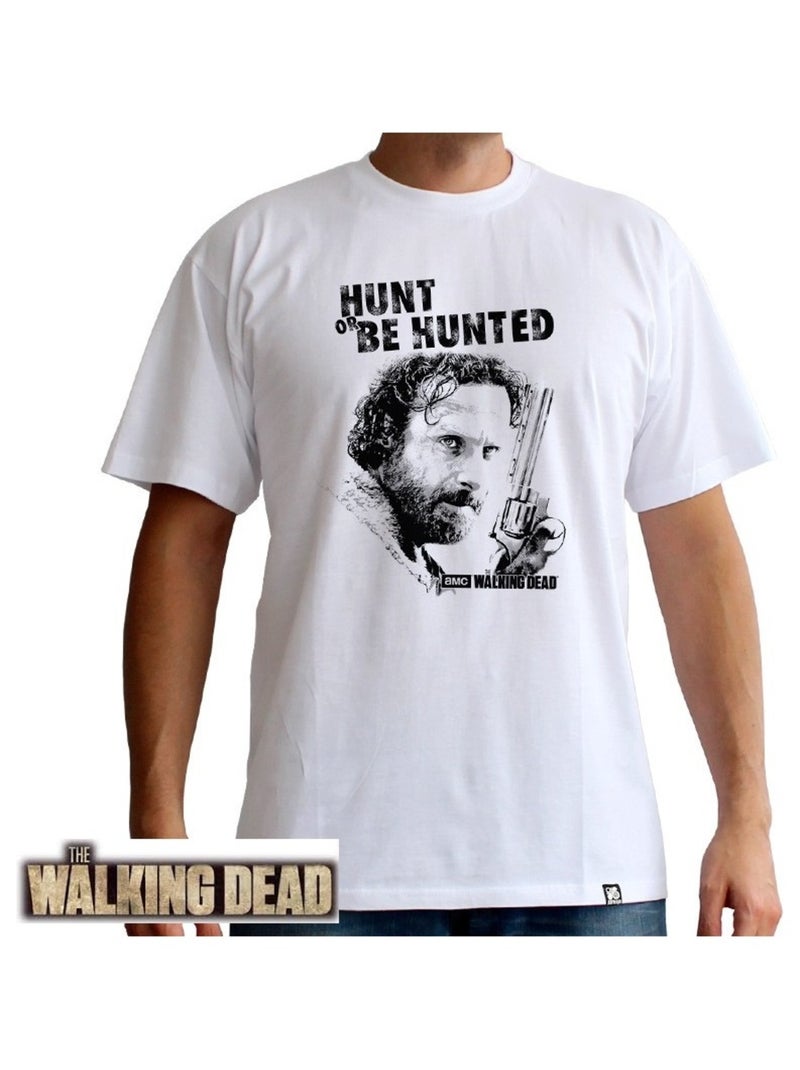 THE WALKING DEAD T-shirt Rick Grimes Hunt Or Be Hunted Blanc - Kiabi