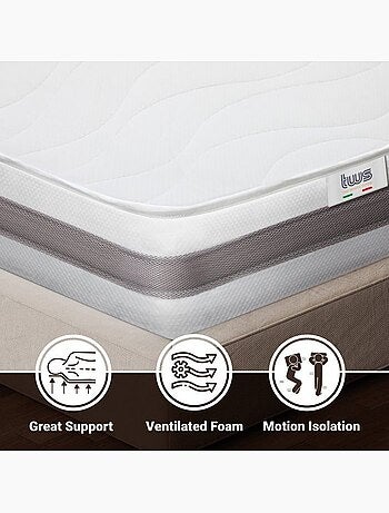 The White Stone Matelas Orthopédique Antibactérienne - Hauteur 25 cm