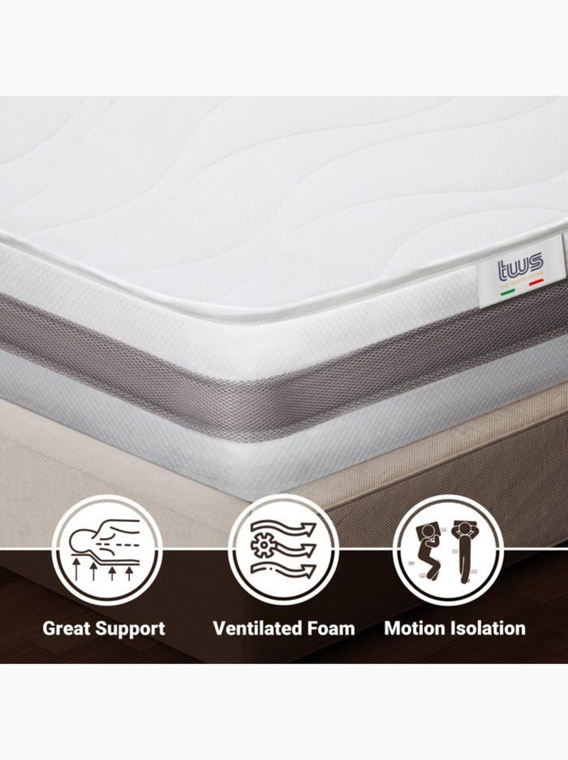 The White Stone Matelas Orthopédique Antibactérienne - Hauteur 25 cm Blanc - Kiabi