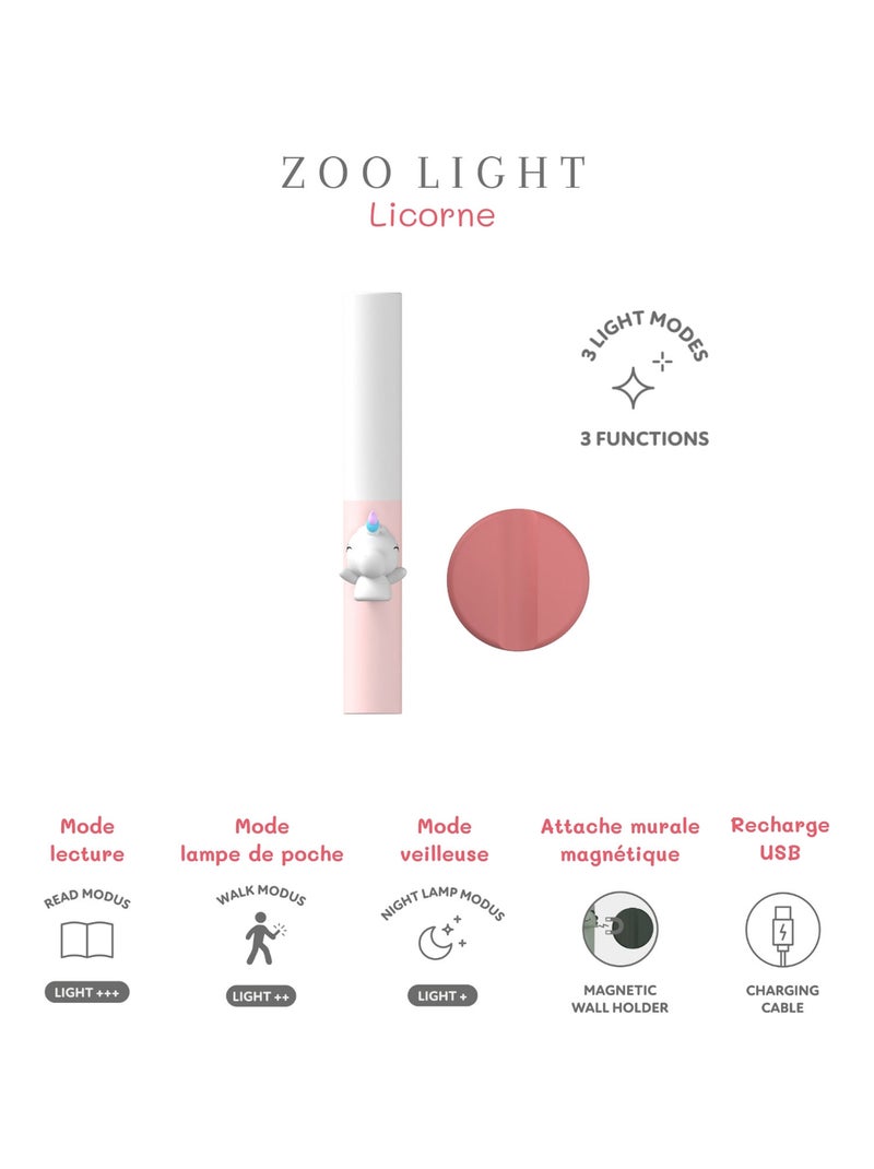 The Zoofamily - Lampe nomade 3 en 1 Zoo Light Rose - Kiabi