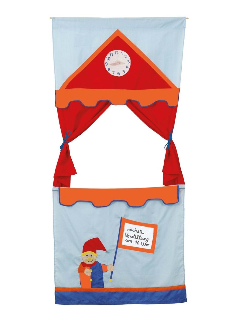 Théâtre de porte en tissu à suspendre + 6 marionnettes à main ROBA Multicolore - Kiabi