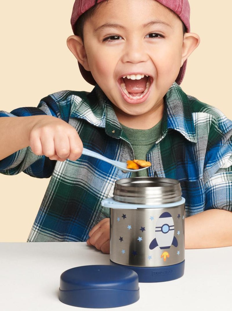 Thermos alimentaire avec fourchette fusée Bleu - Kiabi