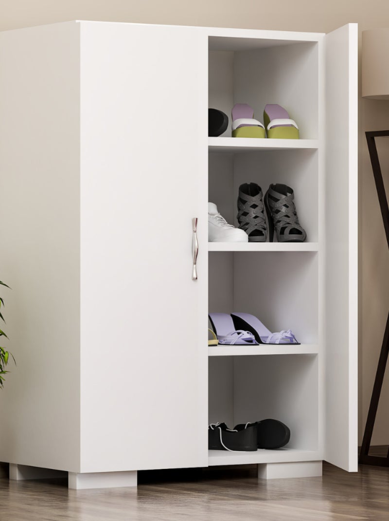 TIA - Meuble à chaussures - 4 rangements - blanc Blanc - Kiabi