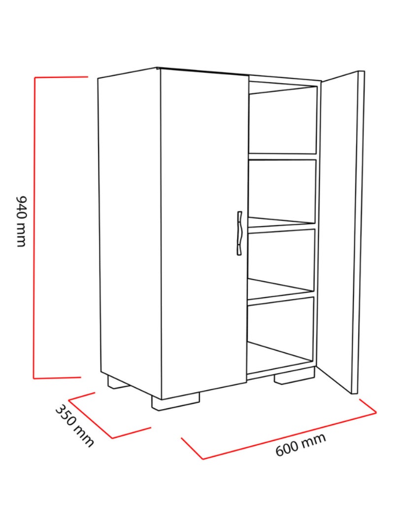 TIA - Meuble à chaussures - 4 rangements - blanc Blanc - Kiabi