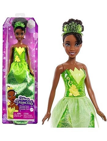 Tiana Poupée 29 cm, Mattel Poupée Disney Princesses habillage et accessoires HLW04
