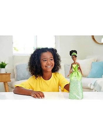 Tiana Poupée 29 cm, Mattel Poupée Disney Princesses habillage et accessoires HLW04