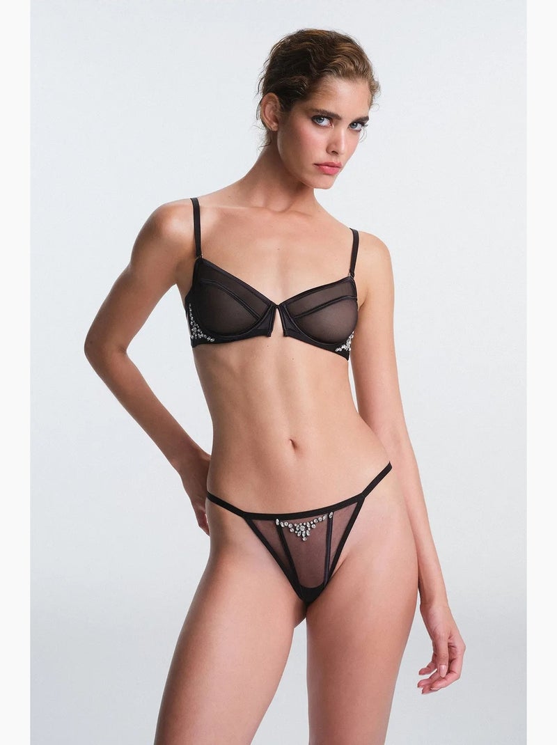 Tiara soutien-gorge à détail strass, à armatures, sans rembourrage, galbant penti Noir - Kiabi