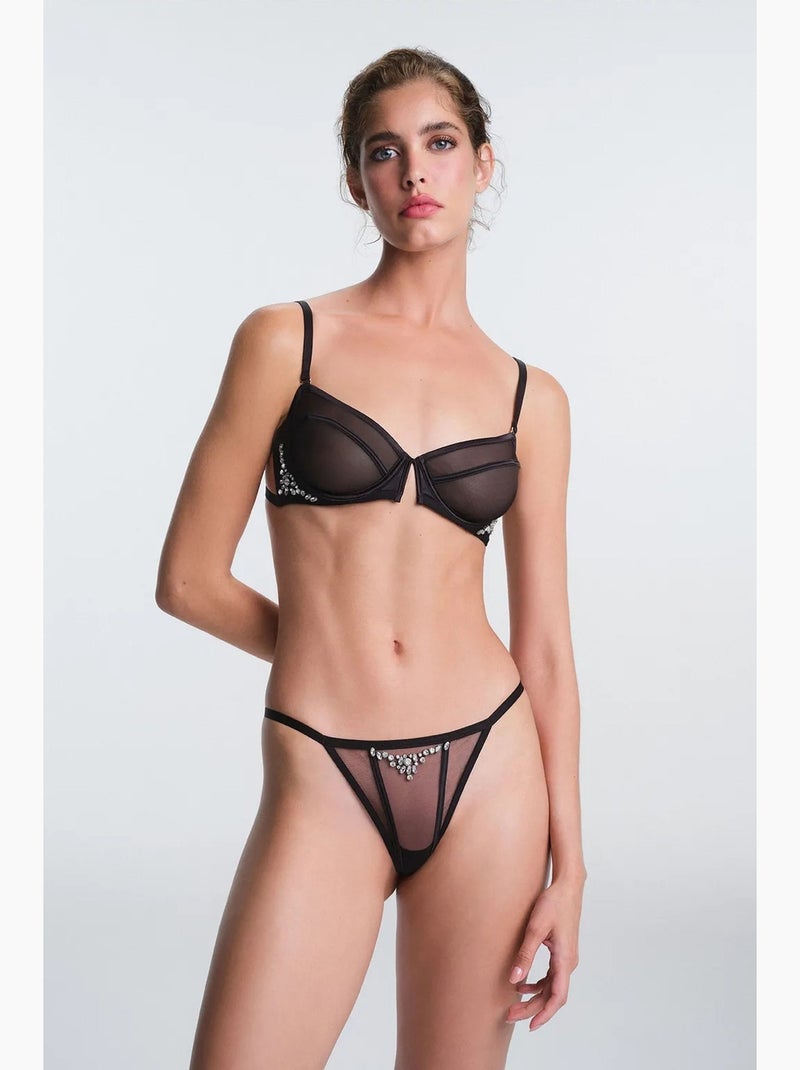 Tiara soutien-gorge à détail strass, à armatures, sans rembourrage, galbant penti Noir - Kiabi