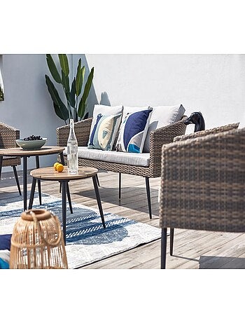 Tibouta, salon de balcon 5 places résine tressée