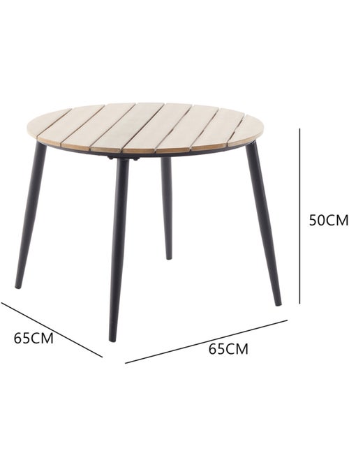 TIBOUTA Salon de jardin scandinave 5 places en résine effet rotin et noir - Kiabi