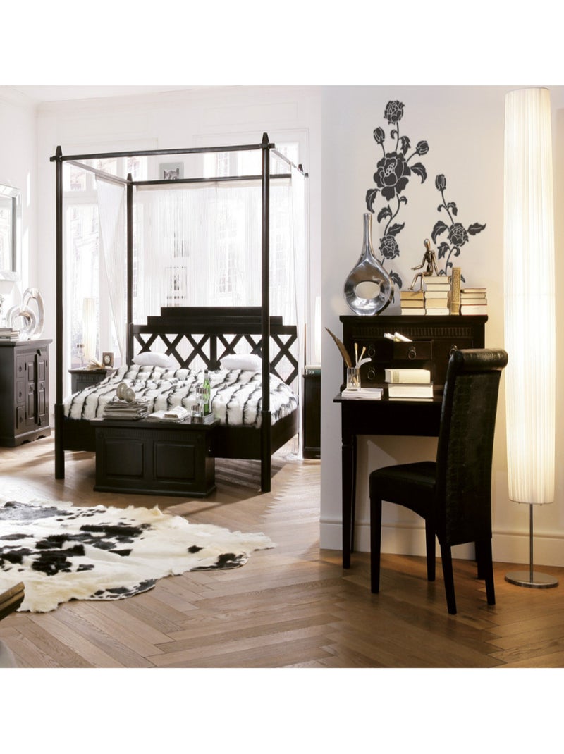 Tiffany, Sticker mural fleurs noires et grises - 50x70 cm Multicolore - Kiabi