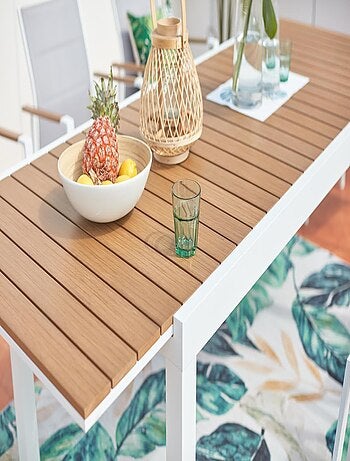 Tijuana salon aluminium blanc 8 places