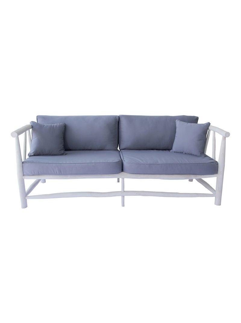 TIKA - Fauteuil 3 personnes en teck naturel avec coussin Bois naturel - Kiabi